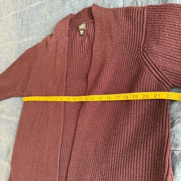 Eileen Fisher 100% Merino Wool Ribbed open Front Cardigan Size Medium - Picture 4 of 8